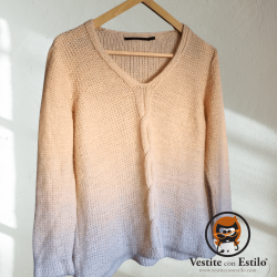 Sweater rosa brillos